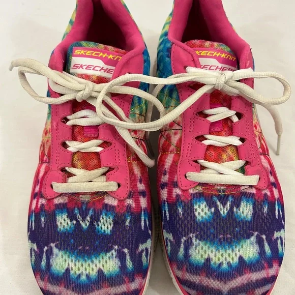 SKETCH-KNIT Women's Sneakers Sz 9 memory foam multi-color EUC - Picture 9 of 9